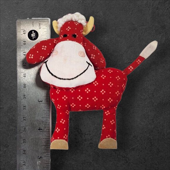 Vintage Farm Animal Christmas Ornaments Set of 4 Fabric Cottagecore Holiday - Picture 4 of 14